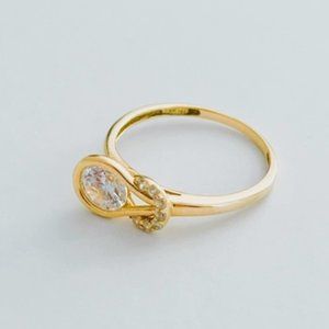 Nordstrom 14kt Gold CZ Beautiful XL Ring Size 10